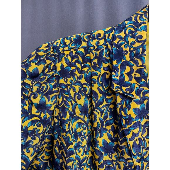 Vintage three flaggs California floral yellow & blue top (b42) - Picture 10 of 11